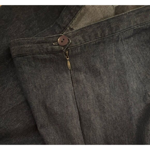 Anne Carson Vtg Elephant Zebra Giraffe Blue Denim Cropped Pants Sz 6 Side Zip - Picture 6 of 7